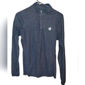 DARE 2B Women's Black long sleeve top, half zip, alligator texture